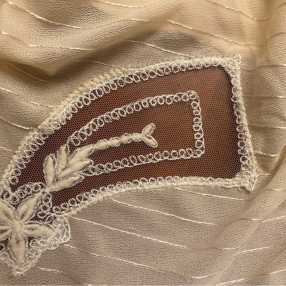 Vintage 70s Bloomer Pajama Set SMALL Ivory - Picture 6 of 12